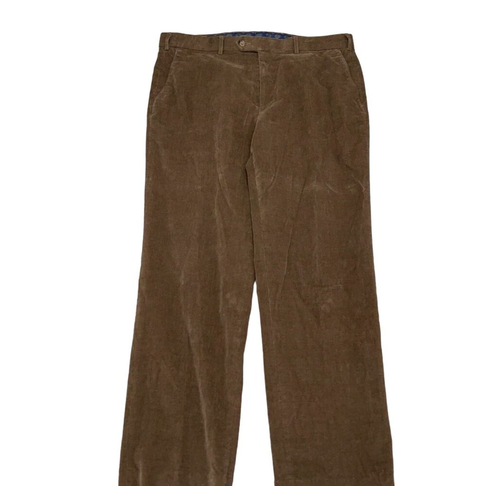 Lauren Ralph Lauren Pants Mens 36W x 30L Brown Corduroy‎ Cotton Stretch 90s VTG